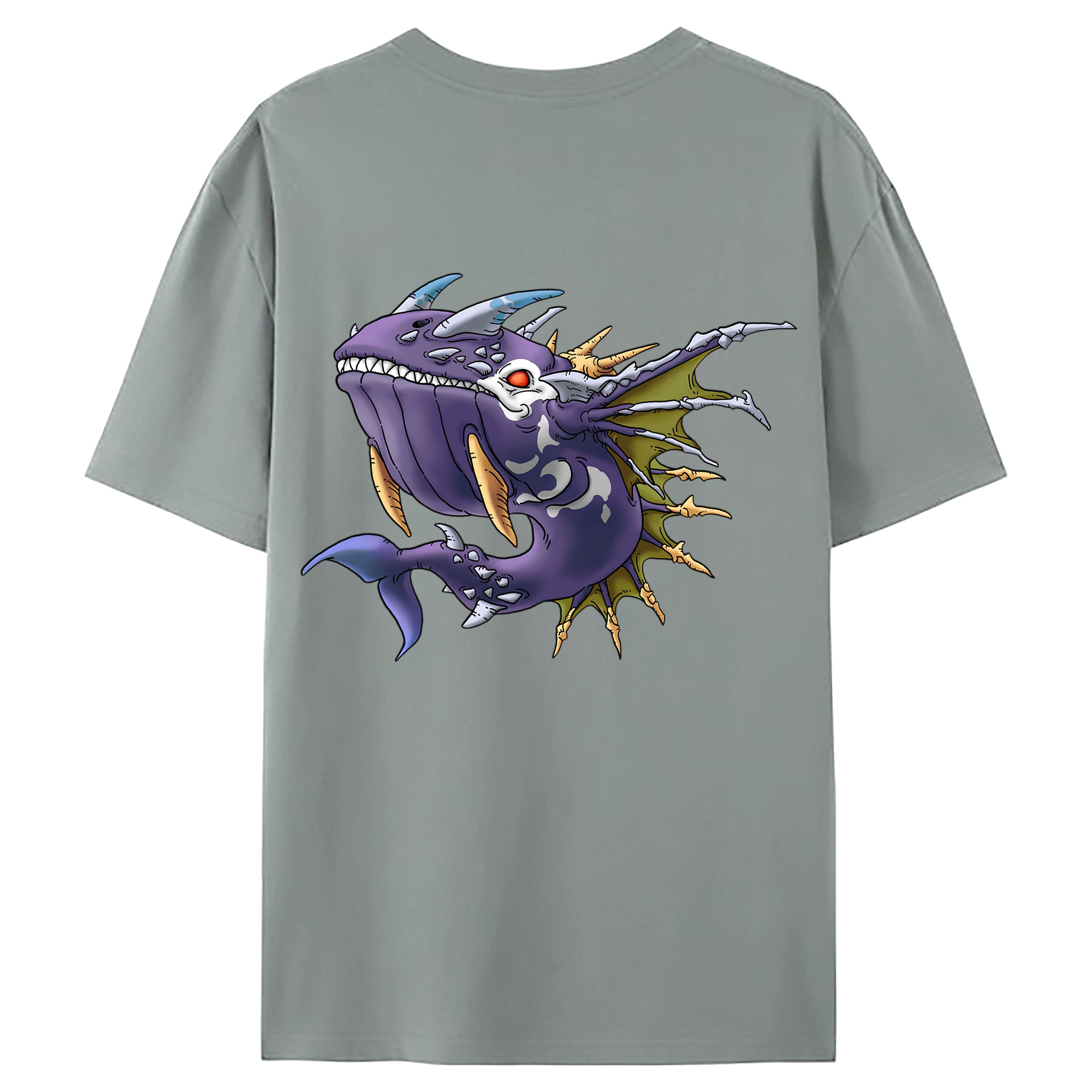 （画像用） ドラゴンクエスト Doragon Kuesuto Dragon Quest 綿100％ メンズ半袖Tシャツ（バックプリント） 通気性